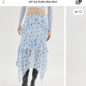 Urban Outfitters Ruffle Midi Skirt
